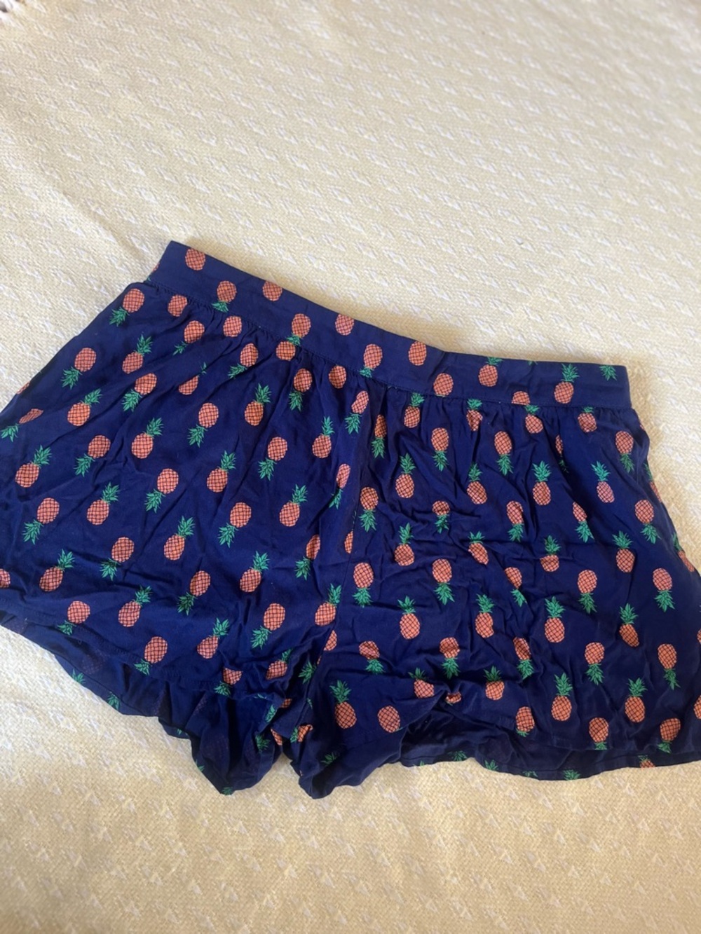 mine Navy Blue Pineapple Print Women’s Shorts